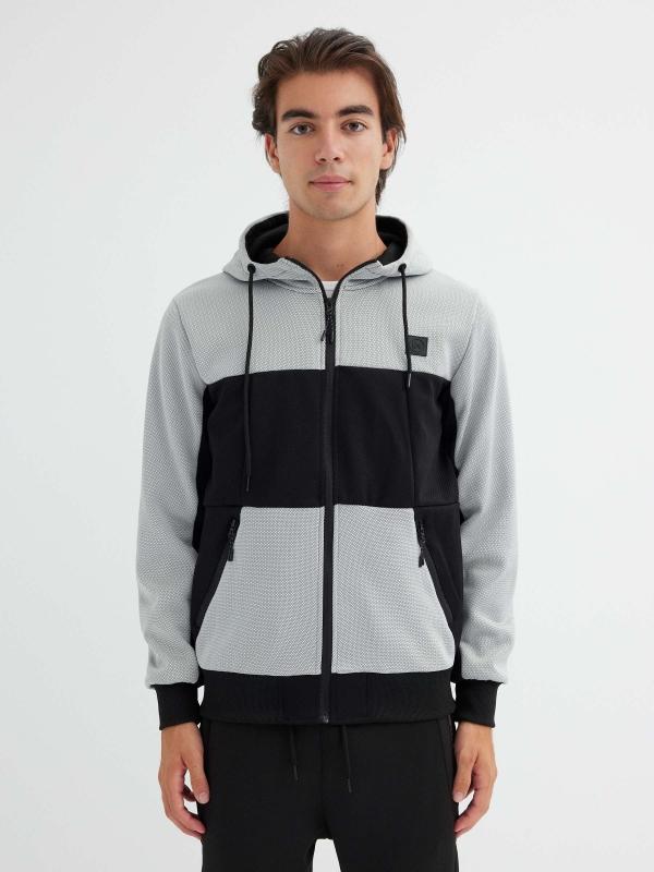 In side Sudadera manga larga con capucha gris