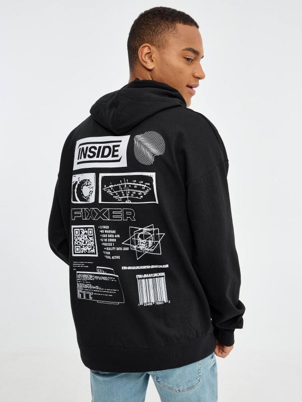 In Side Sudadera Print Gráficos Espalda