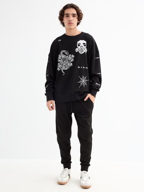 In Side Sudadera Sin Capucha Con Estampado