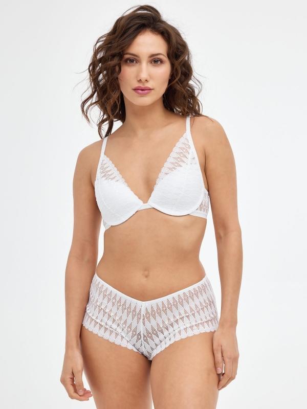 In side Sujetador encaje blanco con aro