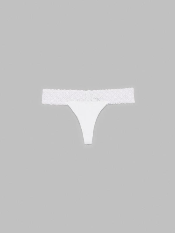 In Side Tanga Encaje Blanco