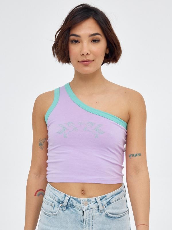 In side Top asimetrico print unicor