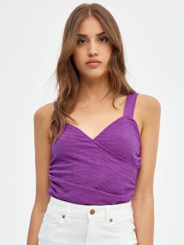 In side Top de tirantes drapeado