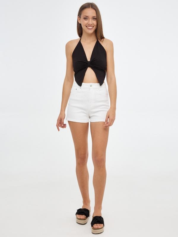 In Side Top Escote Pico Anudado