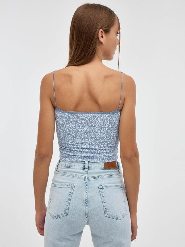 In Side Top Estampado Escote Encaje