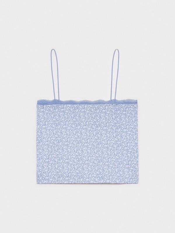 In Side Top Estampado Escote Encaje