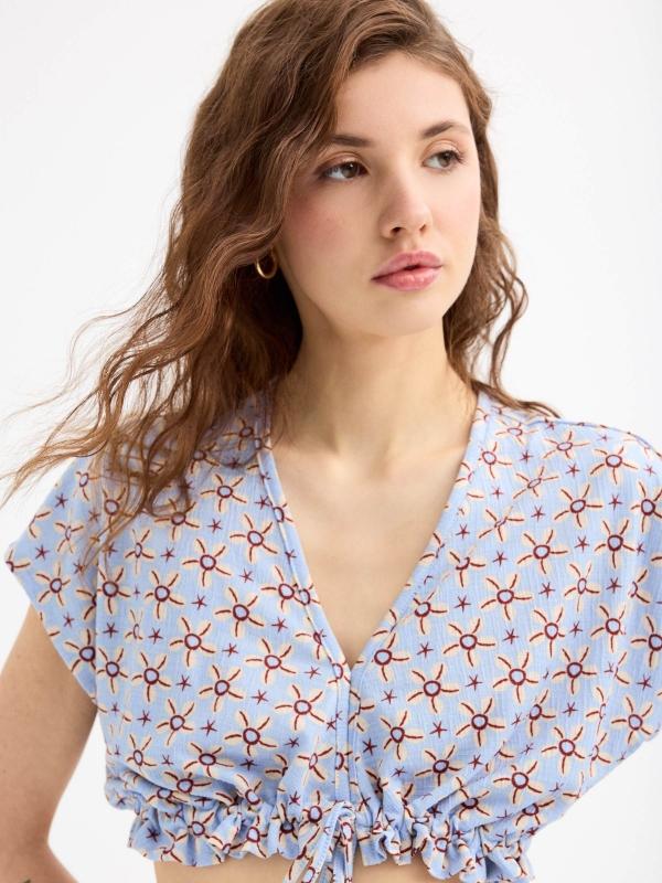 In Side Top Flores Y Estrellas De Mar