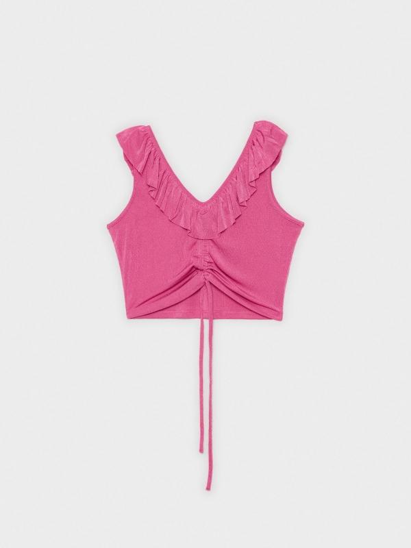 In Side Top Fucsia Satinado Fruncido