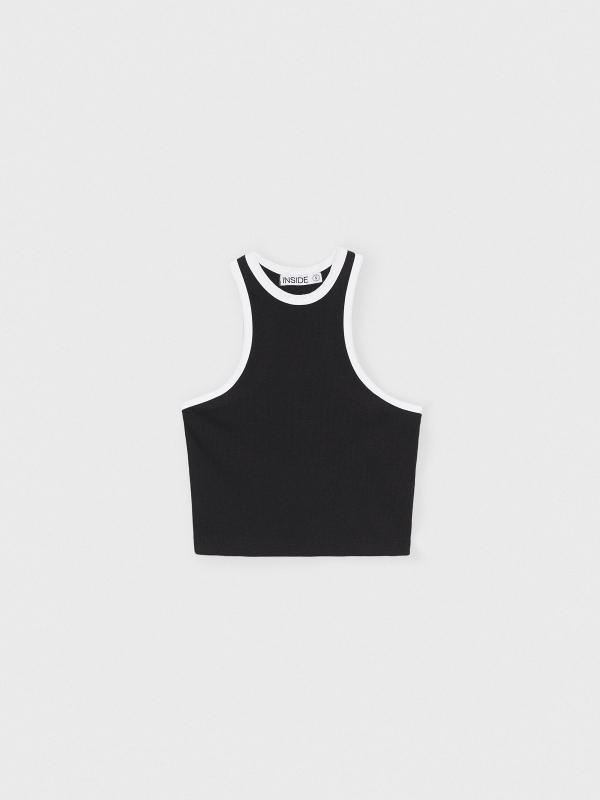 In Side Top Halter Con Contrastes