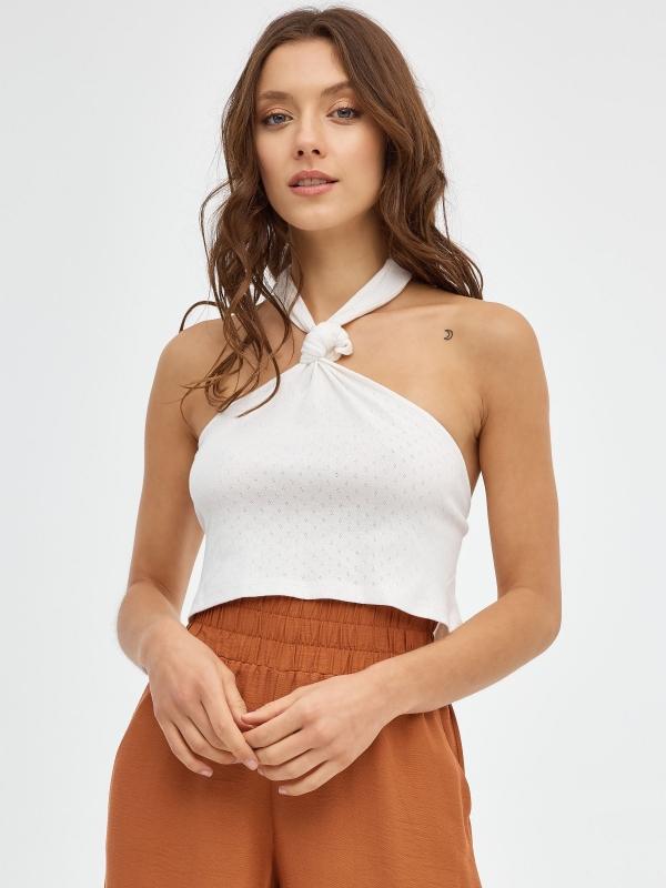 In Side Top Halter Con Nudo