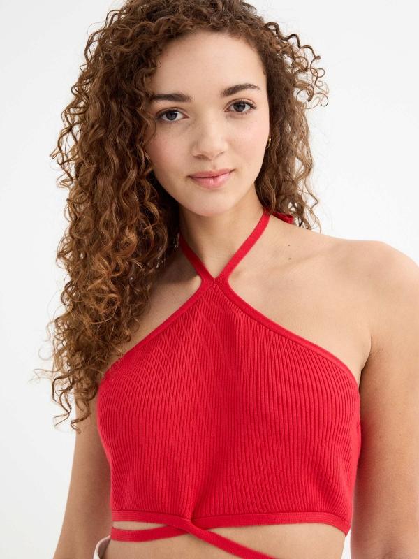 In Side Top Halter Con Tiras