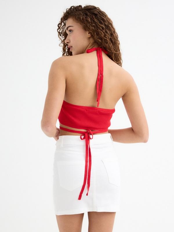 In Side Top Halter Con Tiras