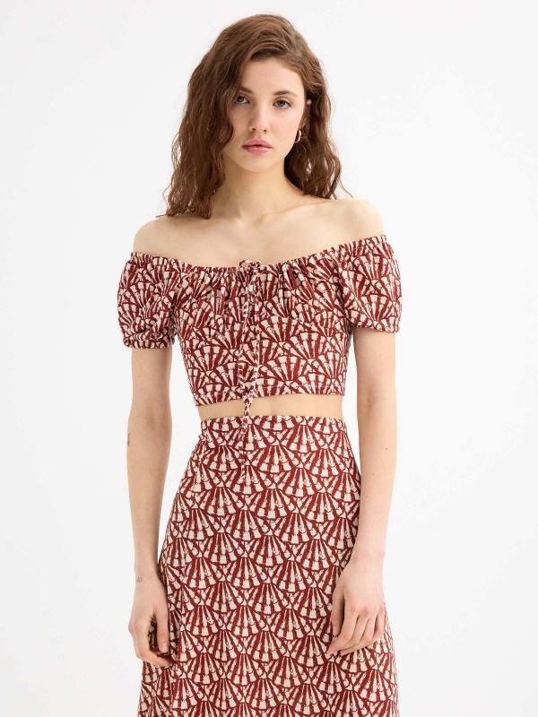 In side Top mesonero estampado