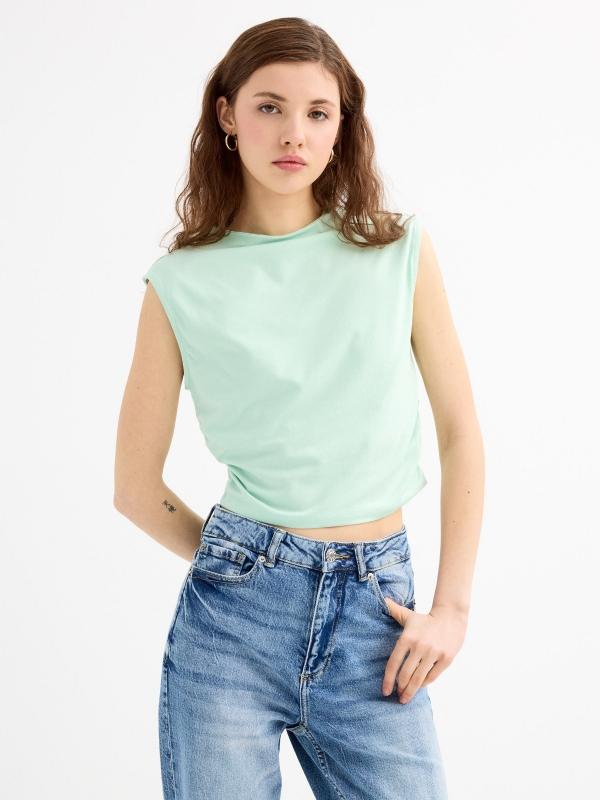 In Side Top Sin Mangas Fruncido