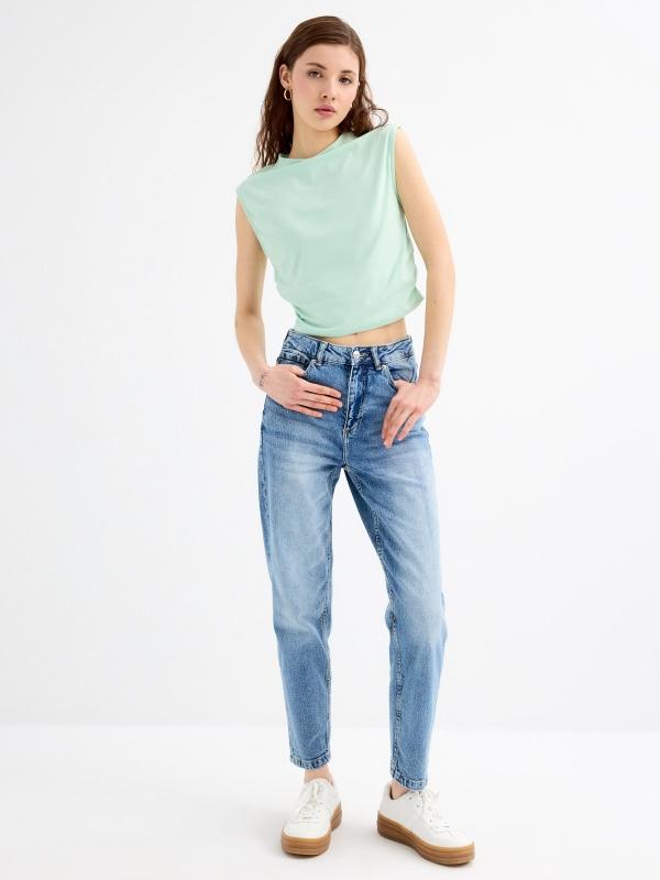 In Side Top Sin Mangas Fruncido