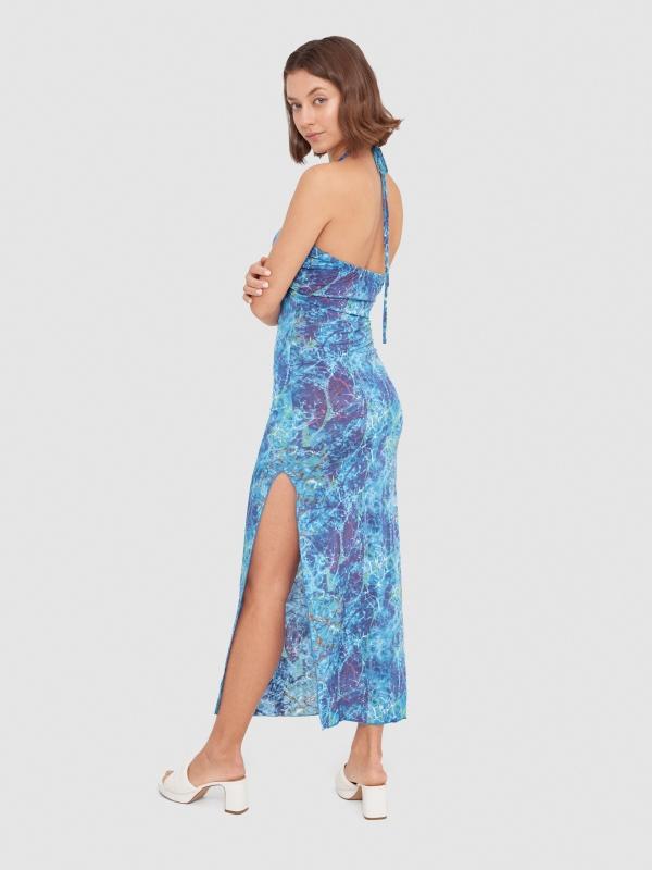 In Side Vestido Anudado Al Cuello