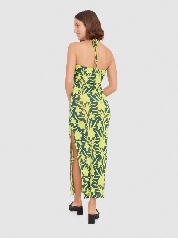 In Side Vestido Anudado Al Cuello