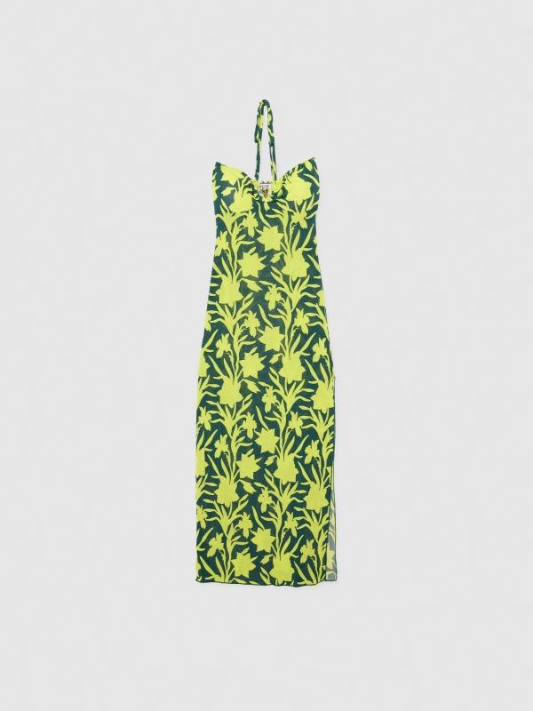 In Side Vestido Anudado Al Cuello