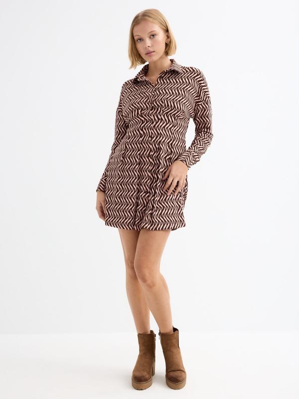 In Side Vestido Camisero Estampado óptico