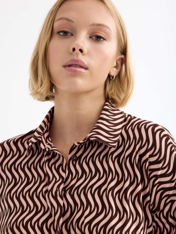 In Side Vestido Camisero Estampado óptico