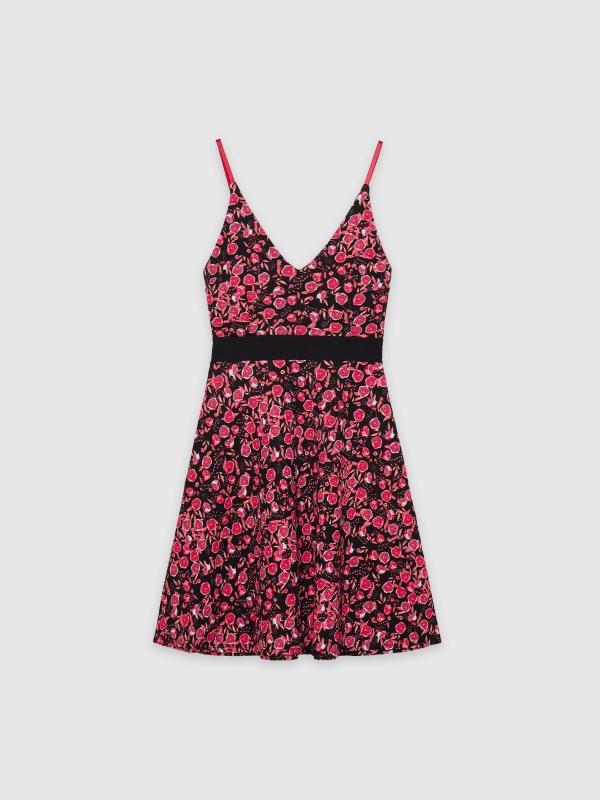 In Side Vestido Corto Cinturilla Falda Vuelo