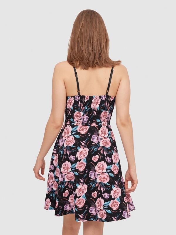 In Side Vestido Corto Estampado Cinturilla