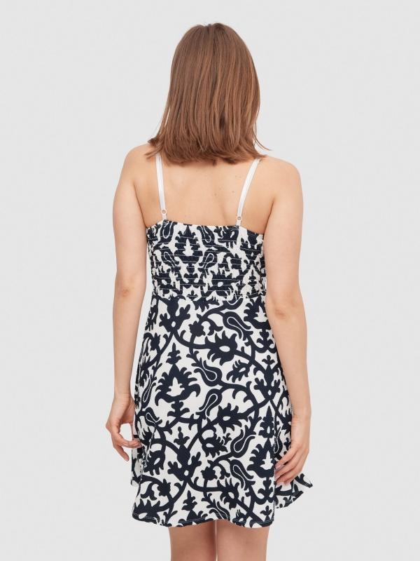 In Side Vestido Corto Flores Tribales