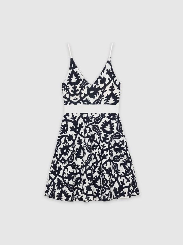 In Side Vestido Corto Flores Tribales