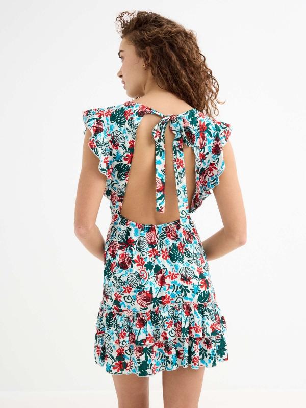 In Side Vestido Corto Volantes Concha