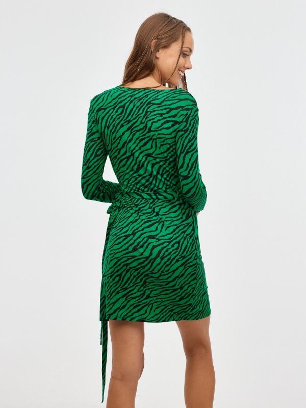 In Side Vestido Cruzado Animal Print