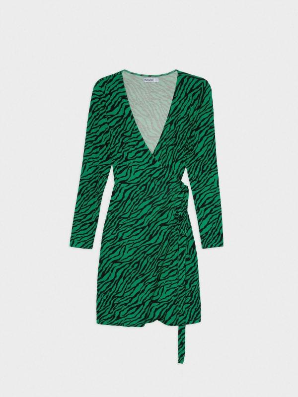 In Side Vestido Cruzado Animal Print