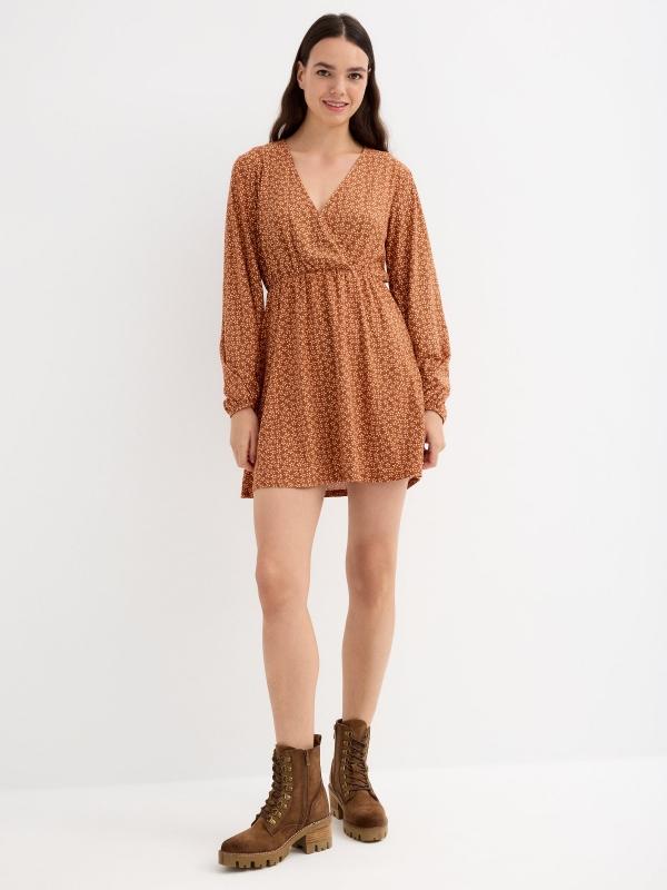 In Side Vestido Cruzado Print Floral