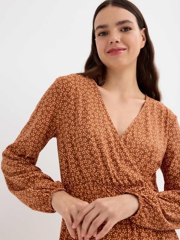 In Side Vestido Cruzado Print Floral