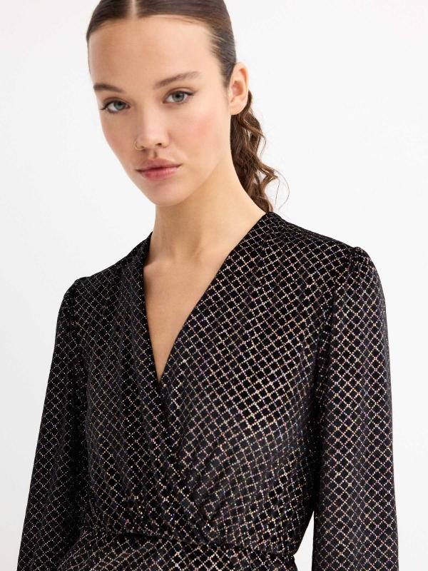 In Side Vestido Cruzado Terciopelo Brillo