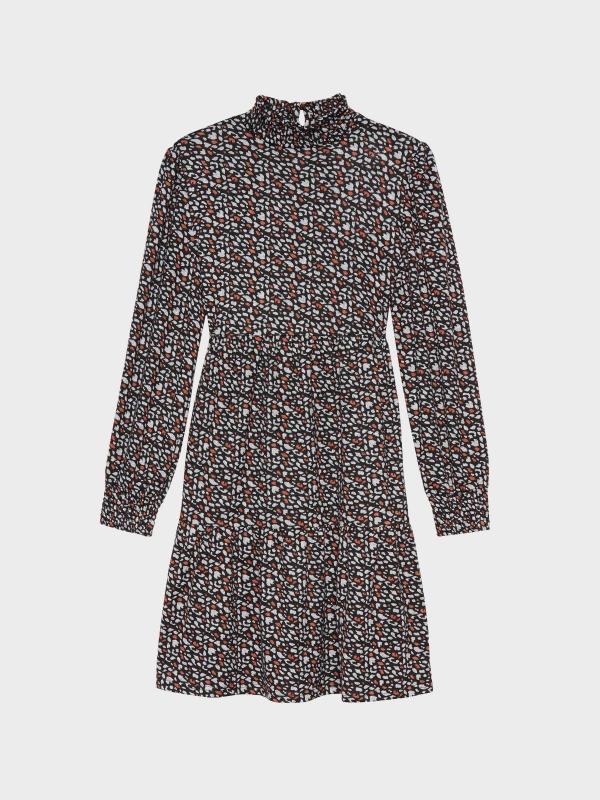 In Side Vestido Cuello Alto Estampado