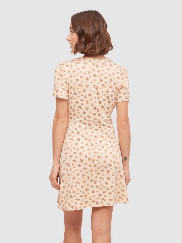 In Side Vestido Escote Cruzado Miniflores