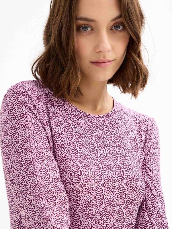 In Side Vestido Estampado Volante