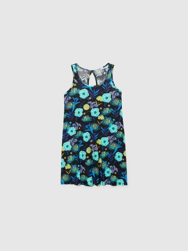 In Side Vestido Evasé Estampado Floral