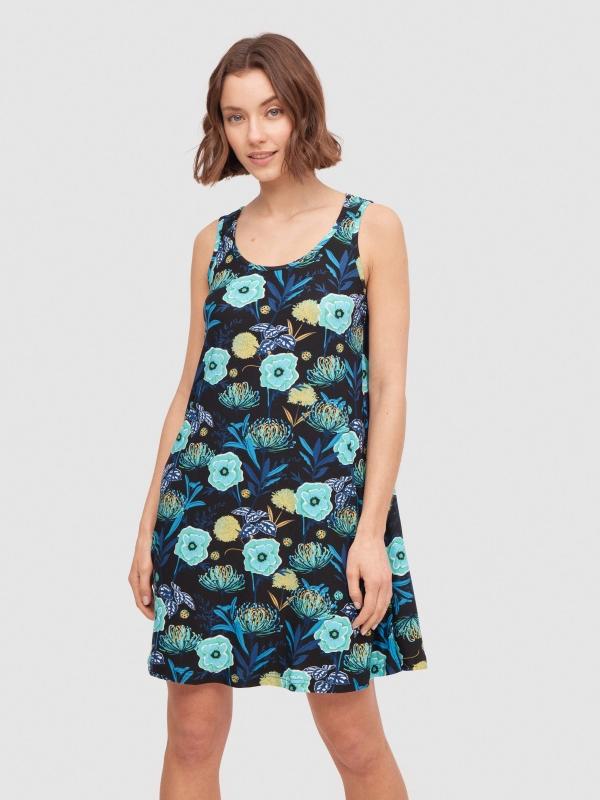 In side Vestido evasé estampado floral