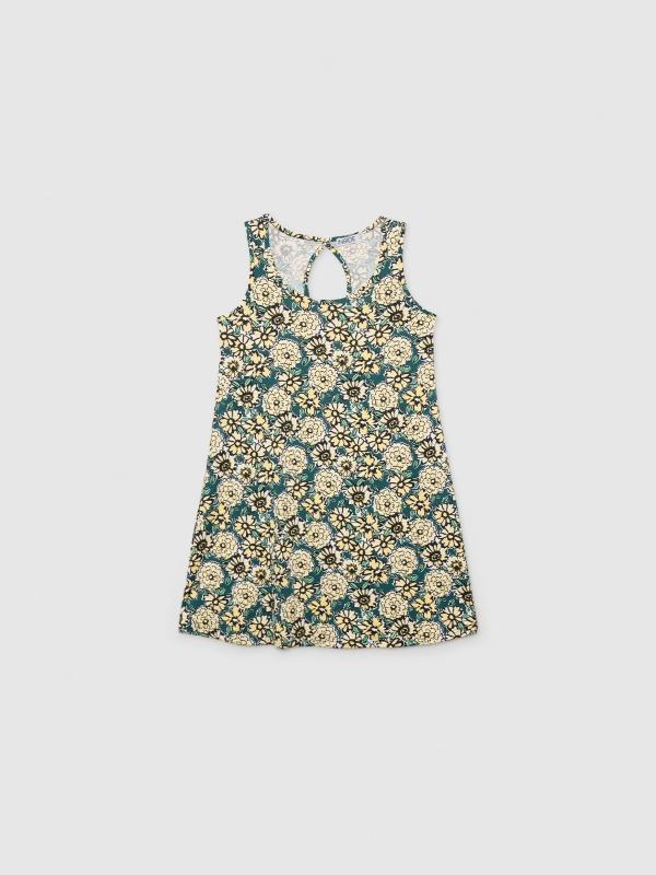 In Side Vestido Evasé Flores