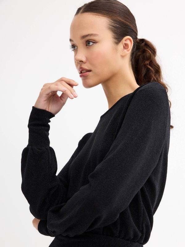 In Side Vestido Lúrex Drapeado