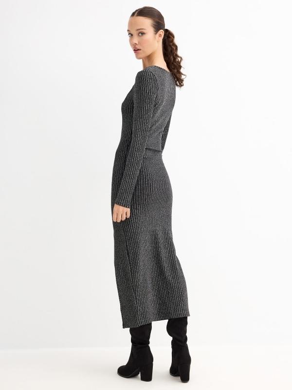 In Side Vestido Maxi Brillo Con Apertura