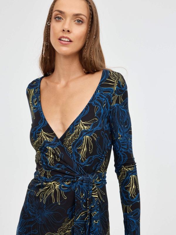 In Side Vestido Maxi Cruzado De Flores