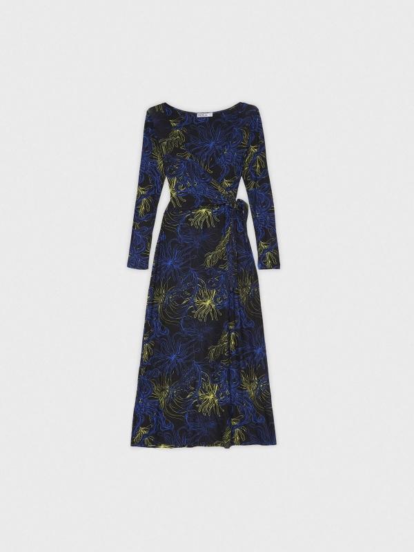 In Side Vestido Maxi Cruzado De Flores