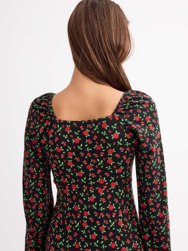 In Side Vestido Maxi Escote Corazón De Flores