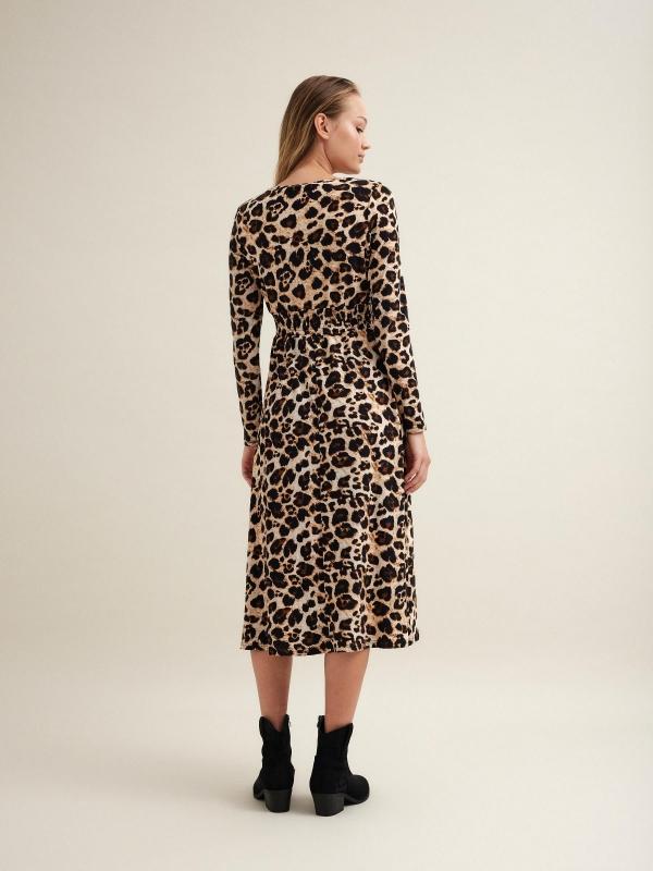 In Side Vestido Midi Animal Print