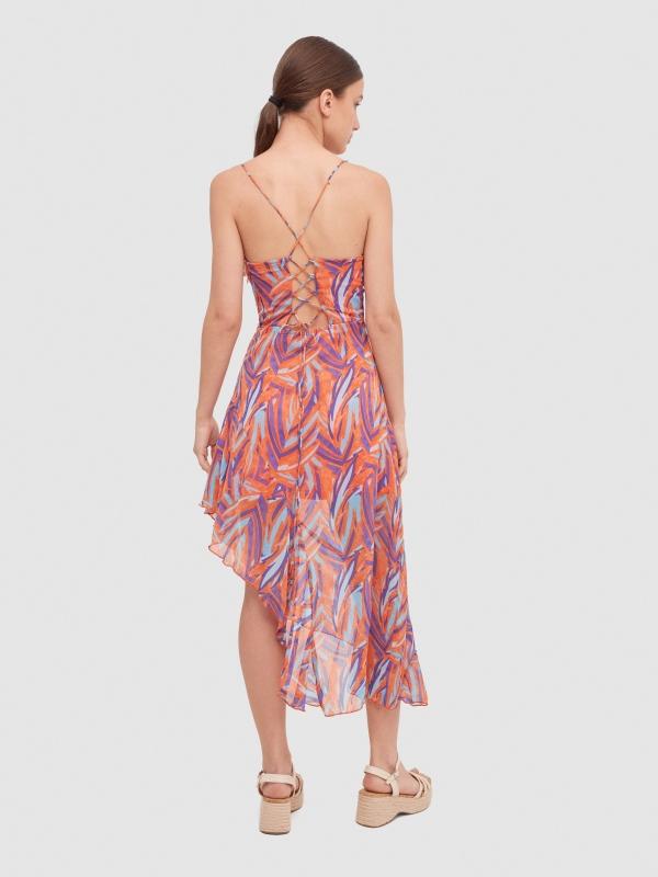 In Side Vestido Midi Asimétrico Con Tirantes