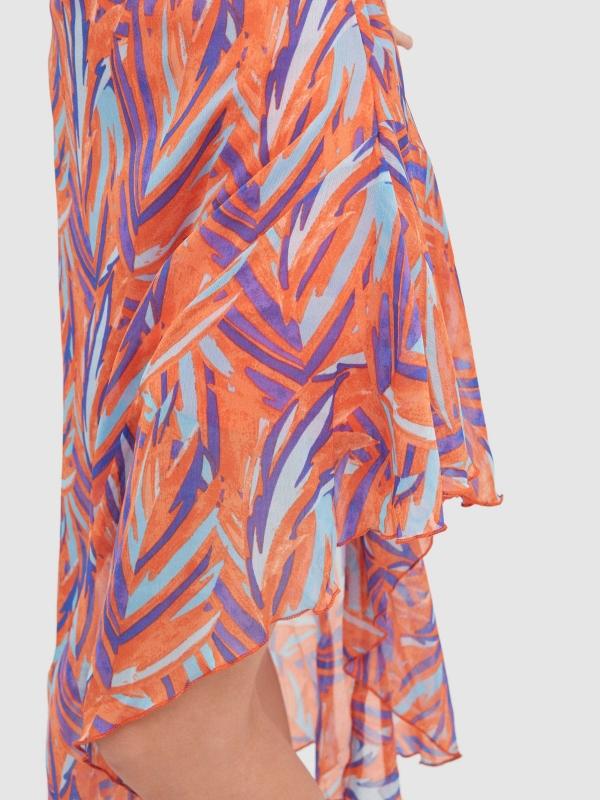 In Side Vestido Midi Asimétrico Con Tirantes