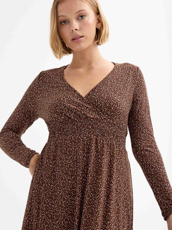 In Side Vestido Midi Cruzado Animal Print