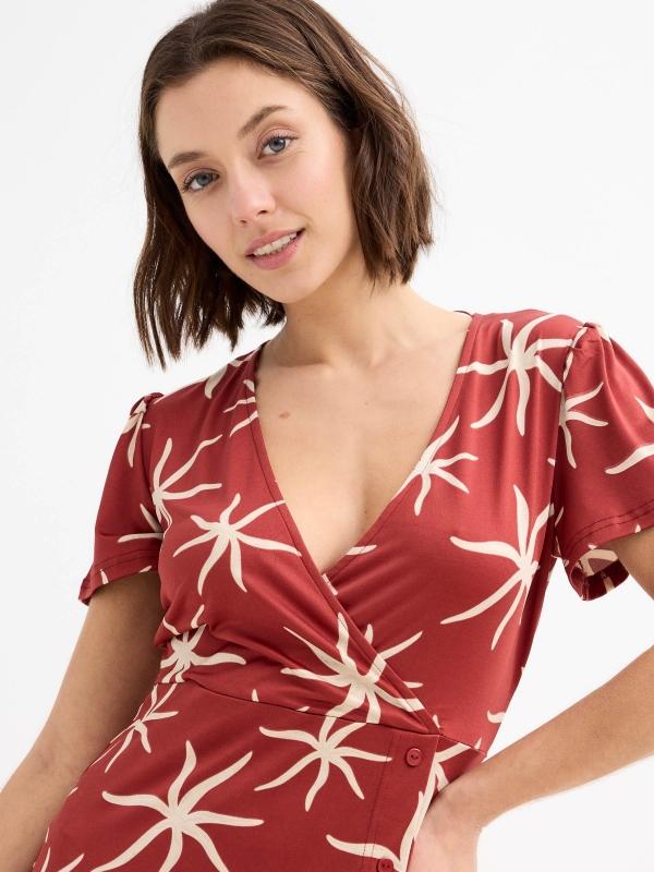 In Side Vestido Midi Cuello Cruzado